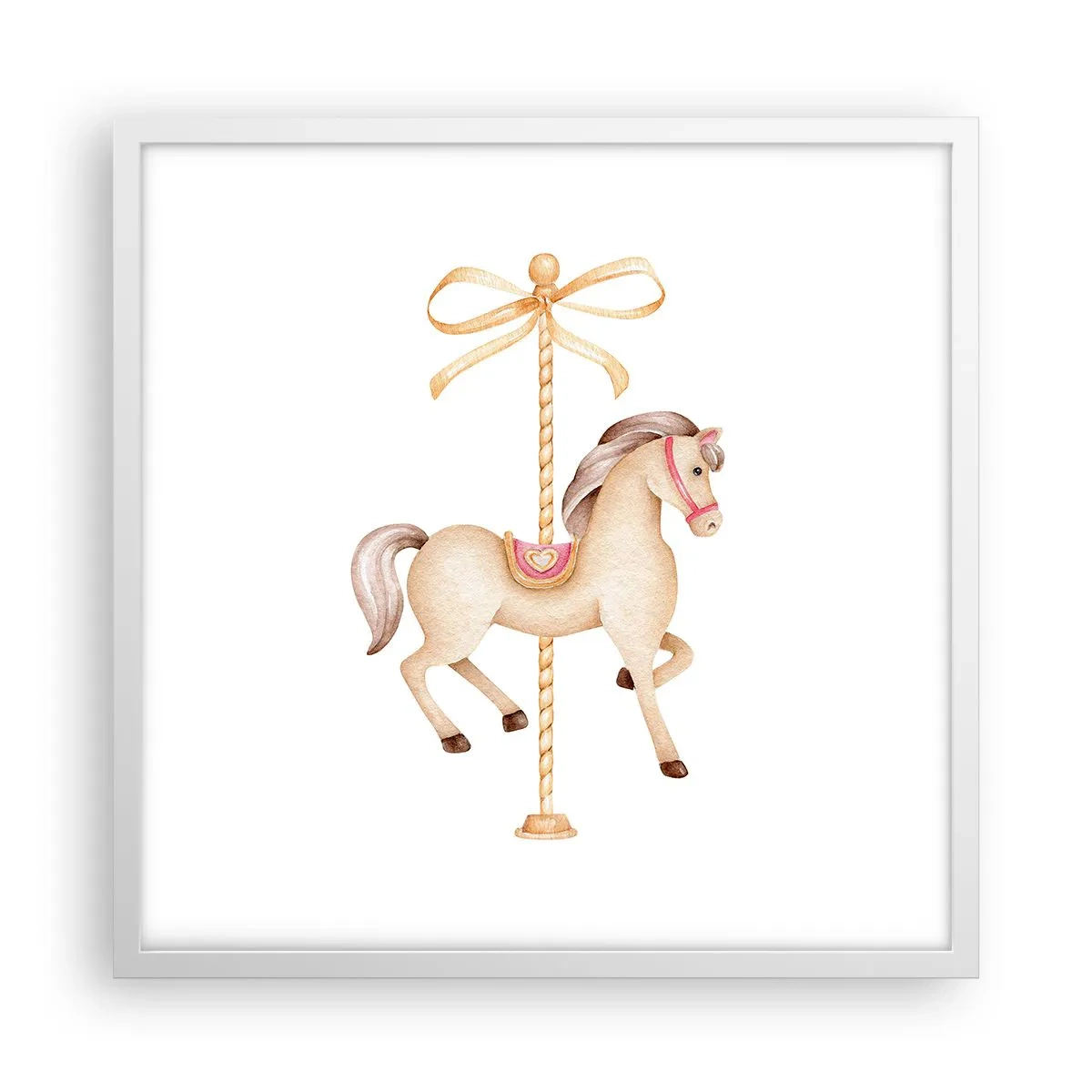 Poster in een witte lijst - Een sierlijke draf - 50x50 cm