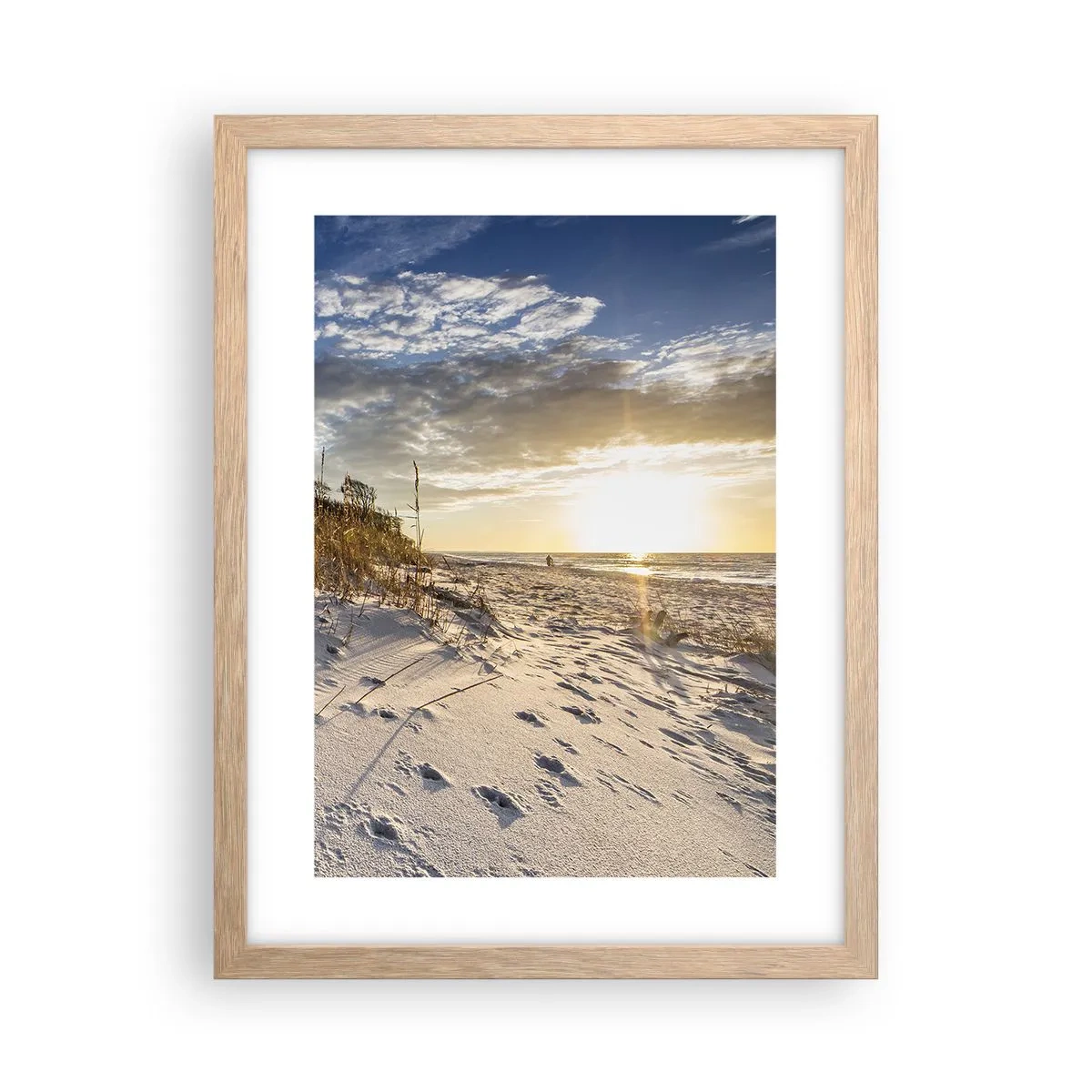 Een poster in een licht eiken lijst - Een uitnodiging voor een wandeling - 30x40 cm