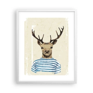 Poster in een witte lijst - Omdat ik van gestreepte t-shirts hou! - 40x50 cm