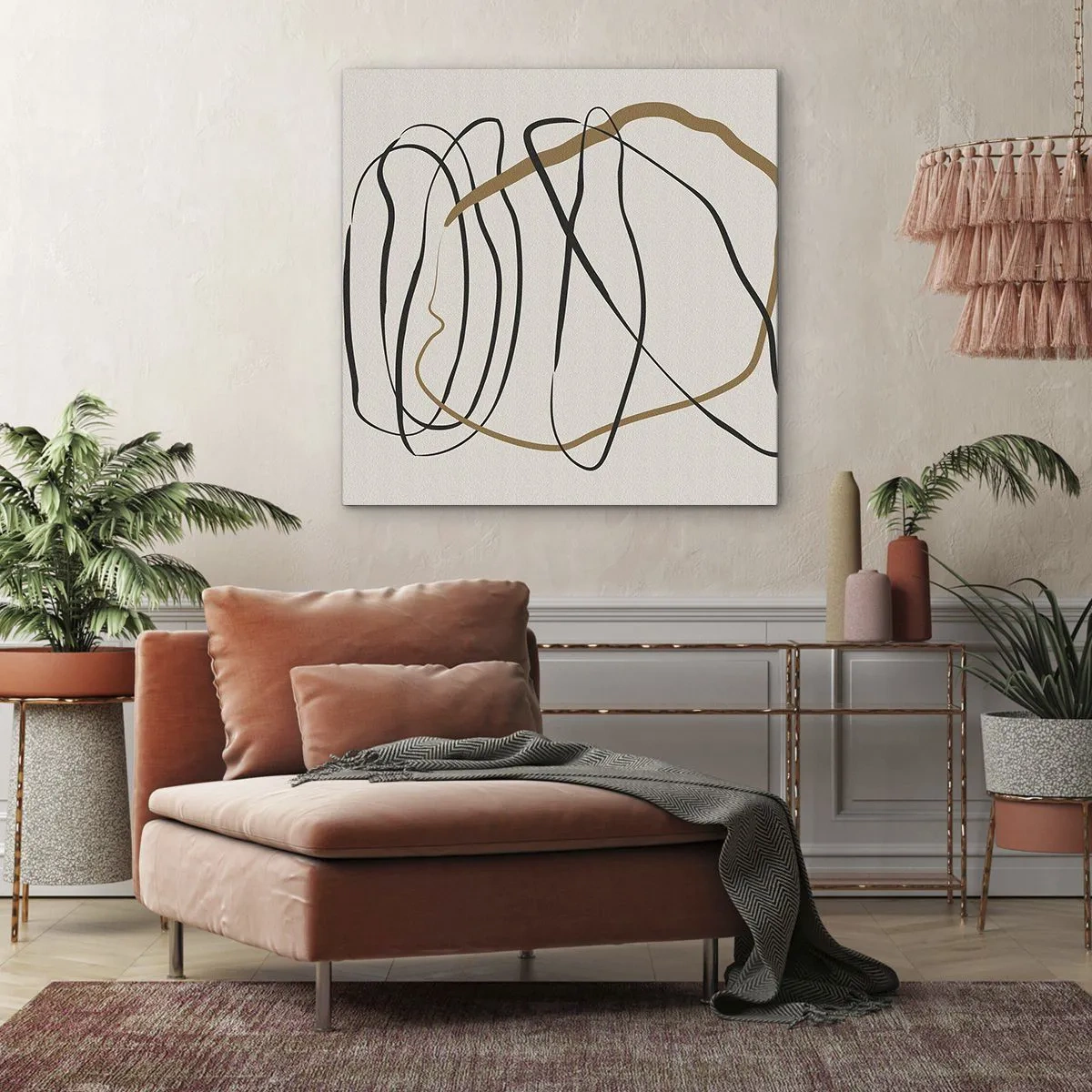 Schilderen op canvas - Compositie – loopdans - 60x60 cm