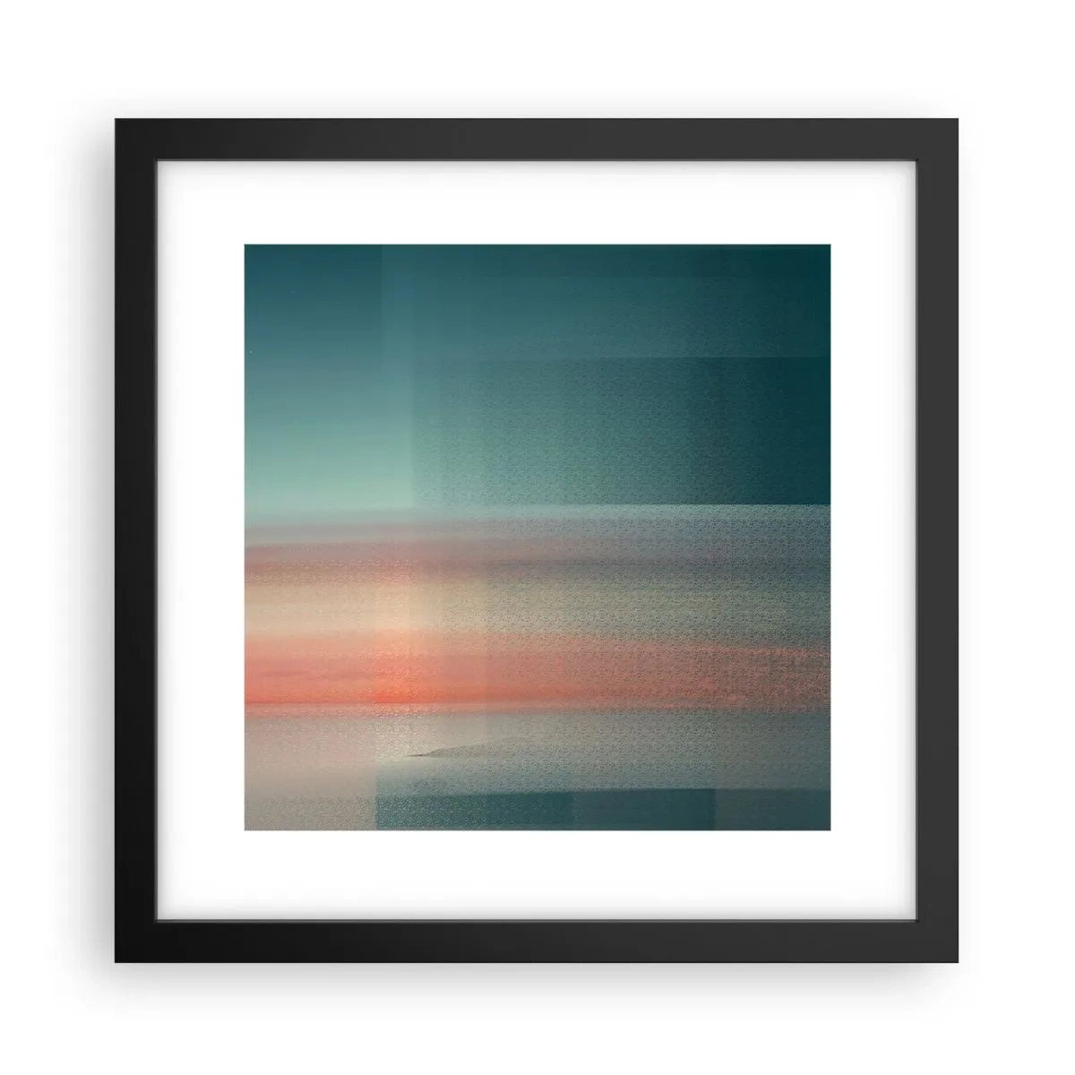 Poster in een zwarte lijst - Abstractie: golven van licht - 30x30 cm