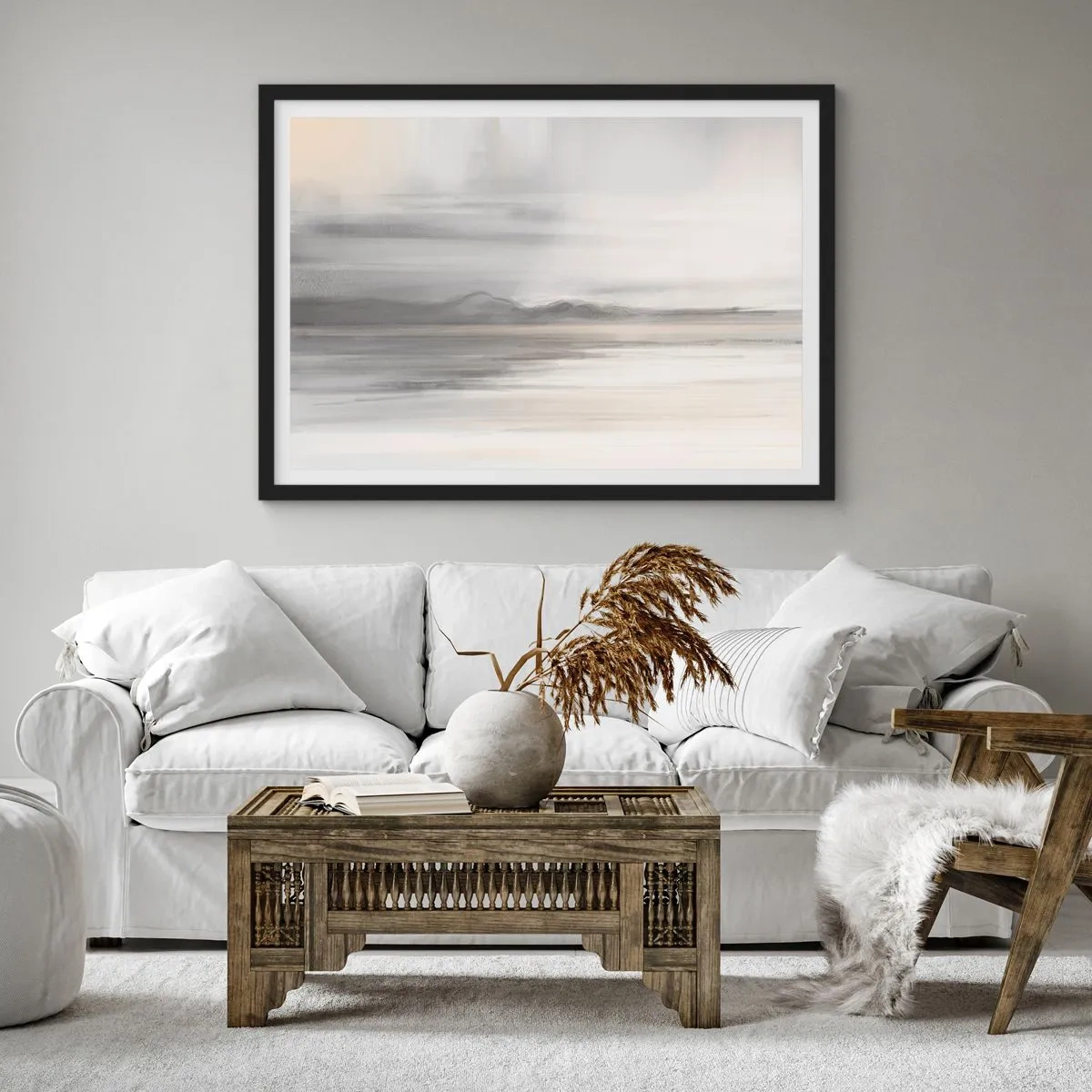 Poster in een zwarte lijst - Afstand in reflectie - 100x70 cm