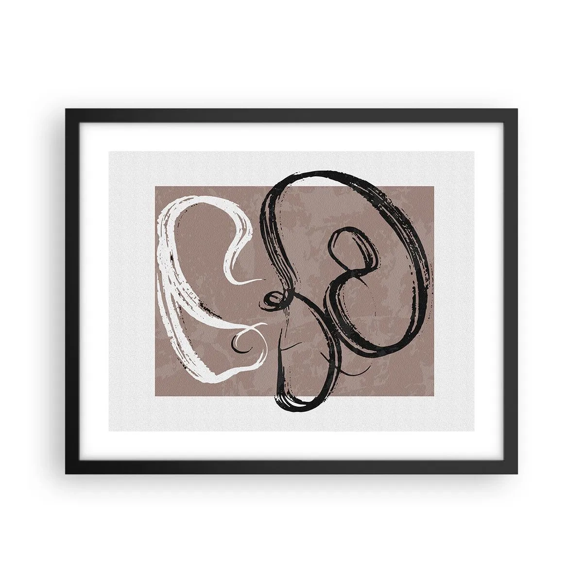 Poster in een zwarte lijst - Compositie – de zoektocht naar volheid - 50x40 cm