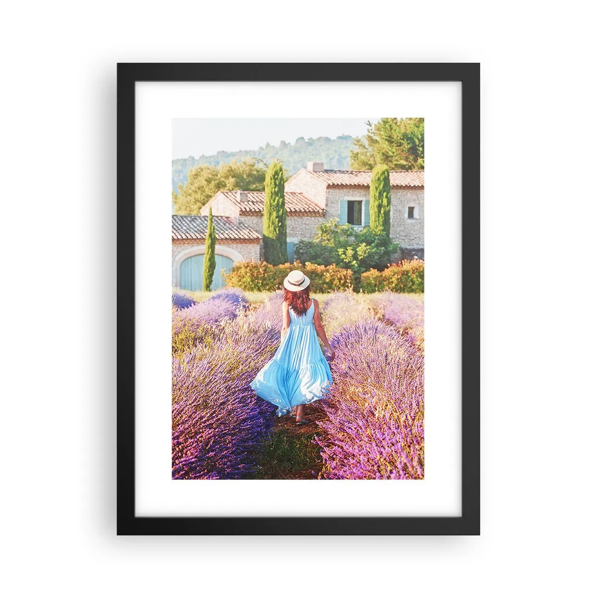 Poster in een zwarte lijst - Lavendel meisje - 30x40 cm