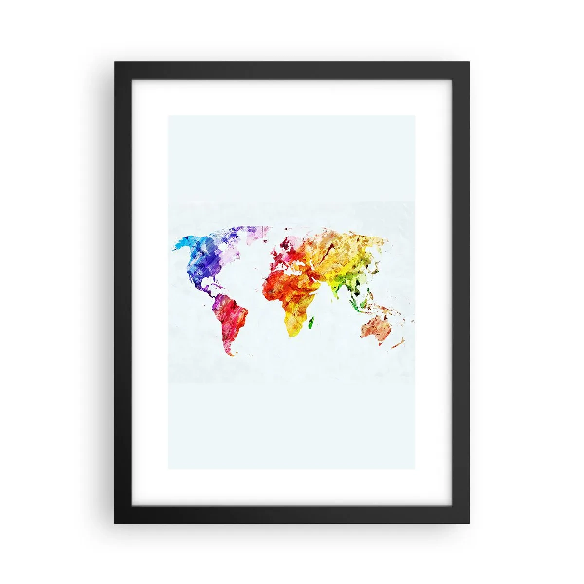 Poster in een zwarte lijst - Alle kleuren van de wereld - 30x40 cm