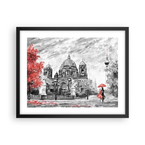 Poster in een zwarte lijst - Berlijn bijeenkomst - 50x40 cm
