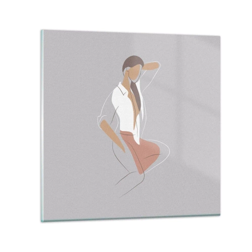 Schilderen op glas - Omtrek van gracieusheid - 70x70 cm