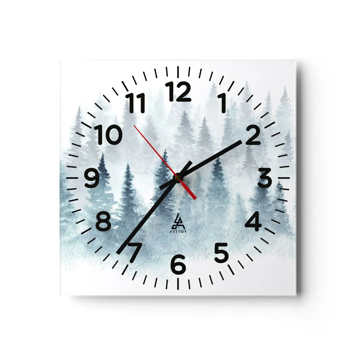 Wandklok - Klok - Gehuld in mist - 30x30 cm