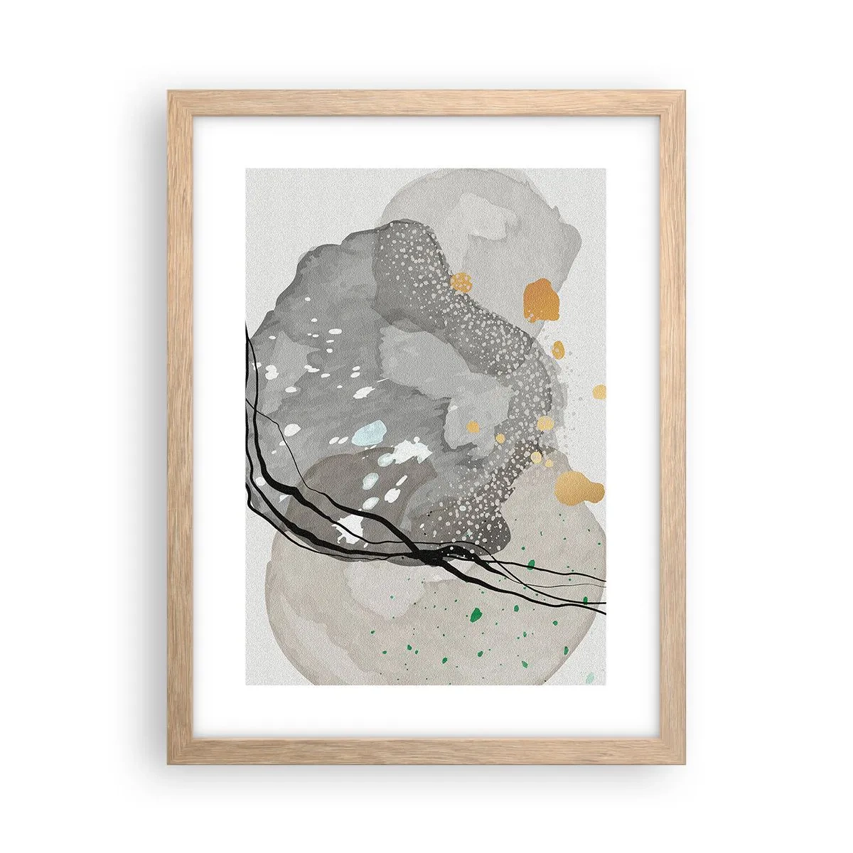 Een poster in een licht eiken lijst - Organische compositie - 30x40 cm