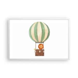 Poster in een witte lijst - Leons reizen - 91x61 cm