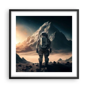 Poster in een zwarte lijst - Nieuwe uitdaging - 50x50 cm