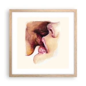 Een poster in een licht eiken lijst - Zoals dag en nacht, aarde en lucht - 40x40 cm