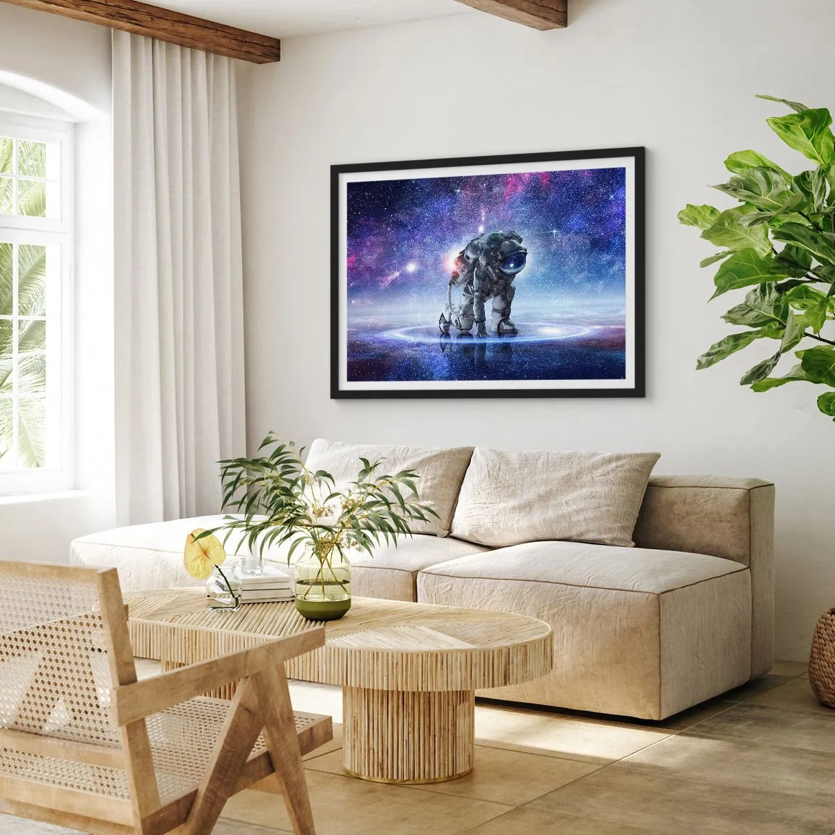 Poster in een zwarte lijst - De sterrenhemel boven mij - 91x61 cm
