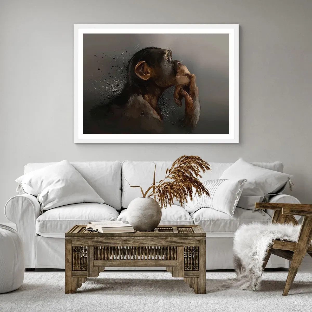 Poster in een witte lijst - Zeker een denker - 50x40 cm