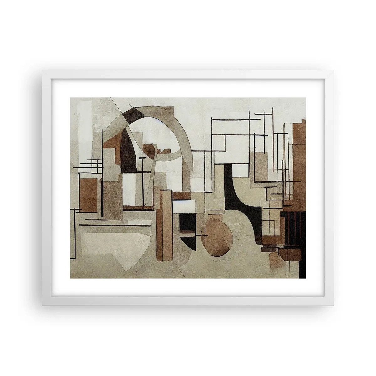 Poster in een witte lijst - Stadslandschap 2.0 - 50x40 cm