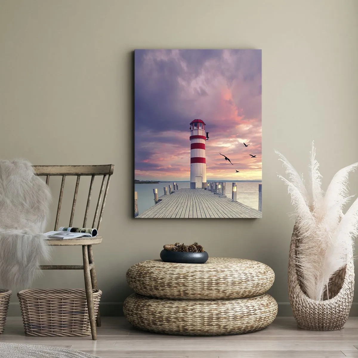 Schilderen op canvas - Het is tijd naar de haven te gaan - 55x100 cm