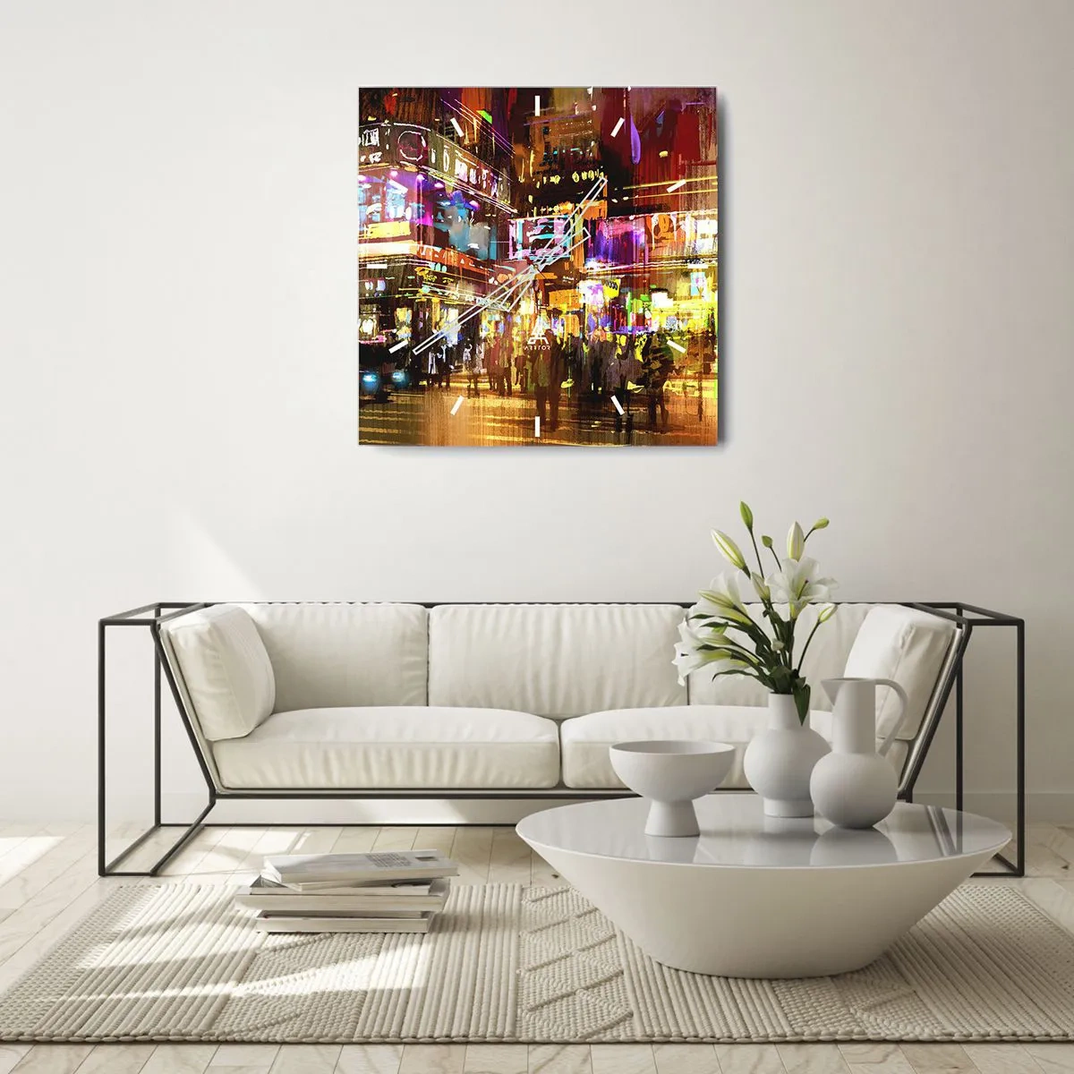 Wandklok - Klok - In een zee van licht - 30x30 cm