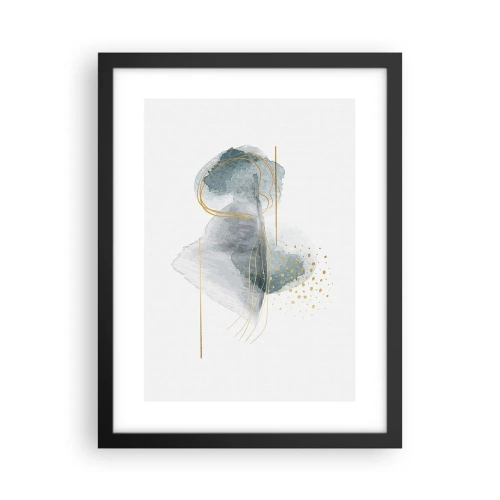 Poster in een zwarte lijst - Over de relatie tussen grijs en goud - 30x40 cm