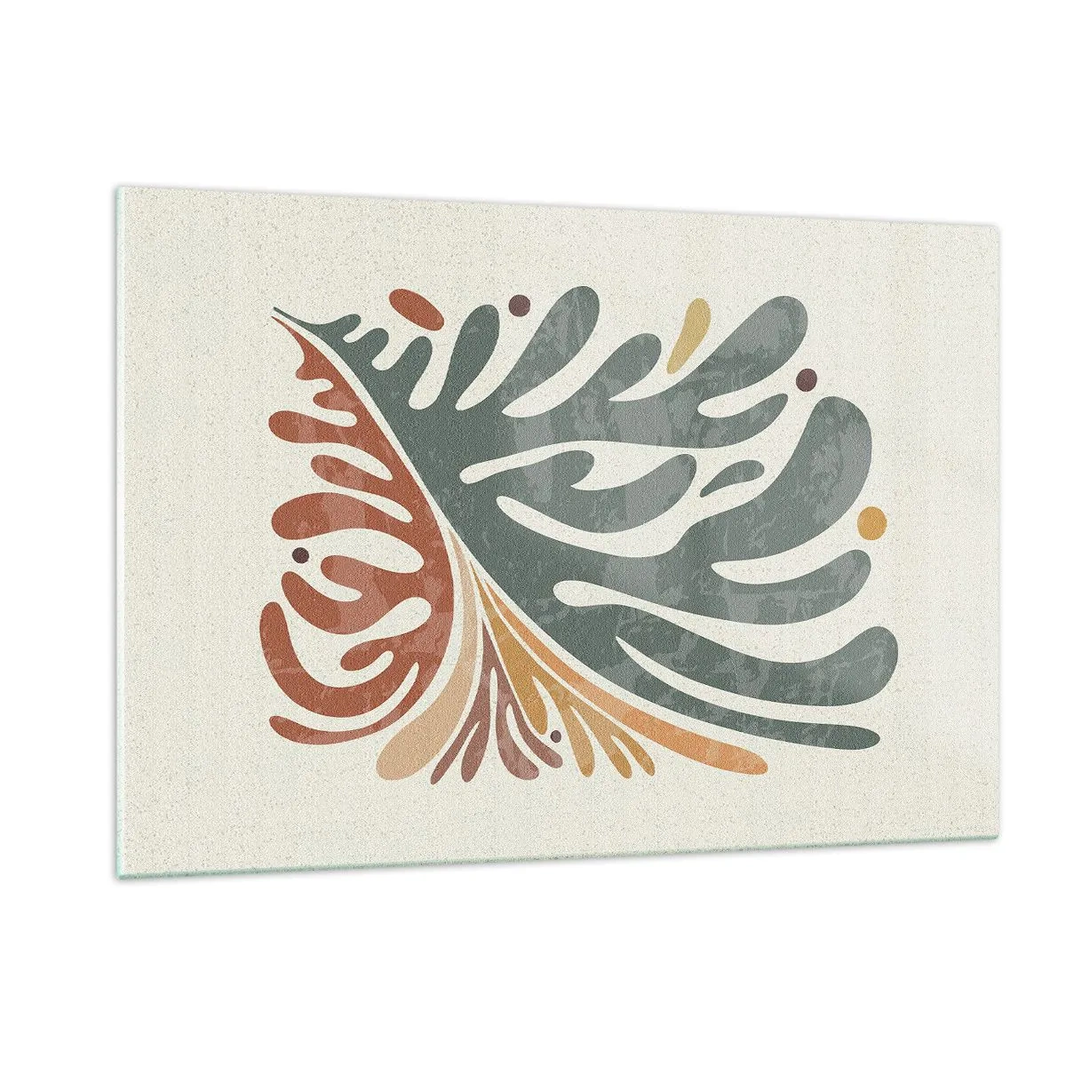 Schilderen op glas - Veelkleurig blad - 120x80 cm