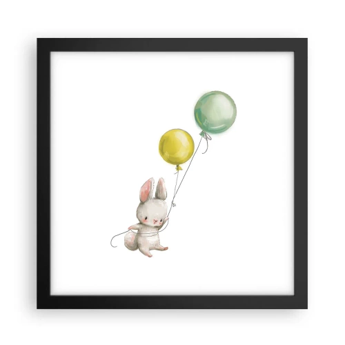 Poster in een zwarte lijst - Ik ga ook vliegen! - 30x30 cm