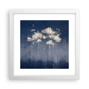 Poster in een witte lijst - Als bloemblaadjes in de wind - 30x30 cm