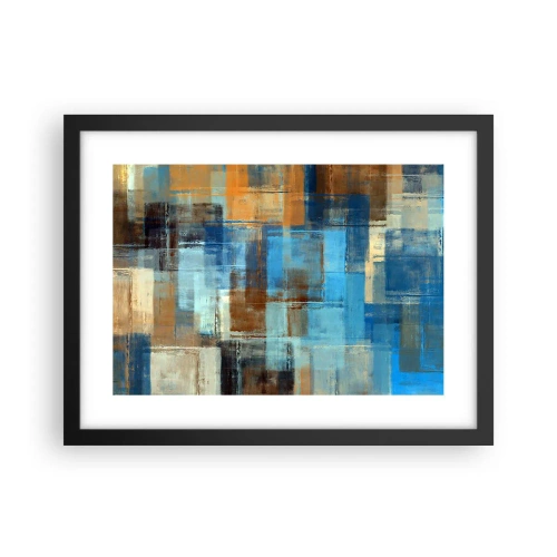 Poster in een zwarte lijst - Door de blauwe sluier - 40x30 cm