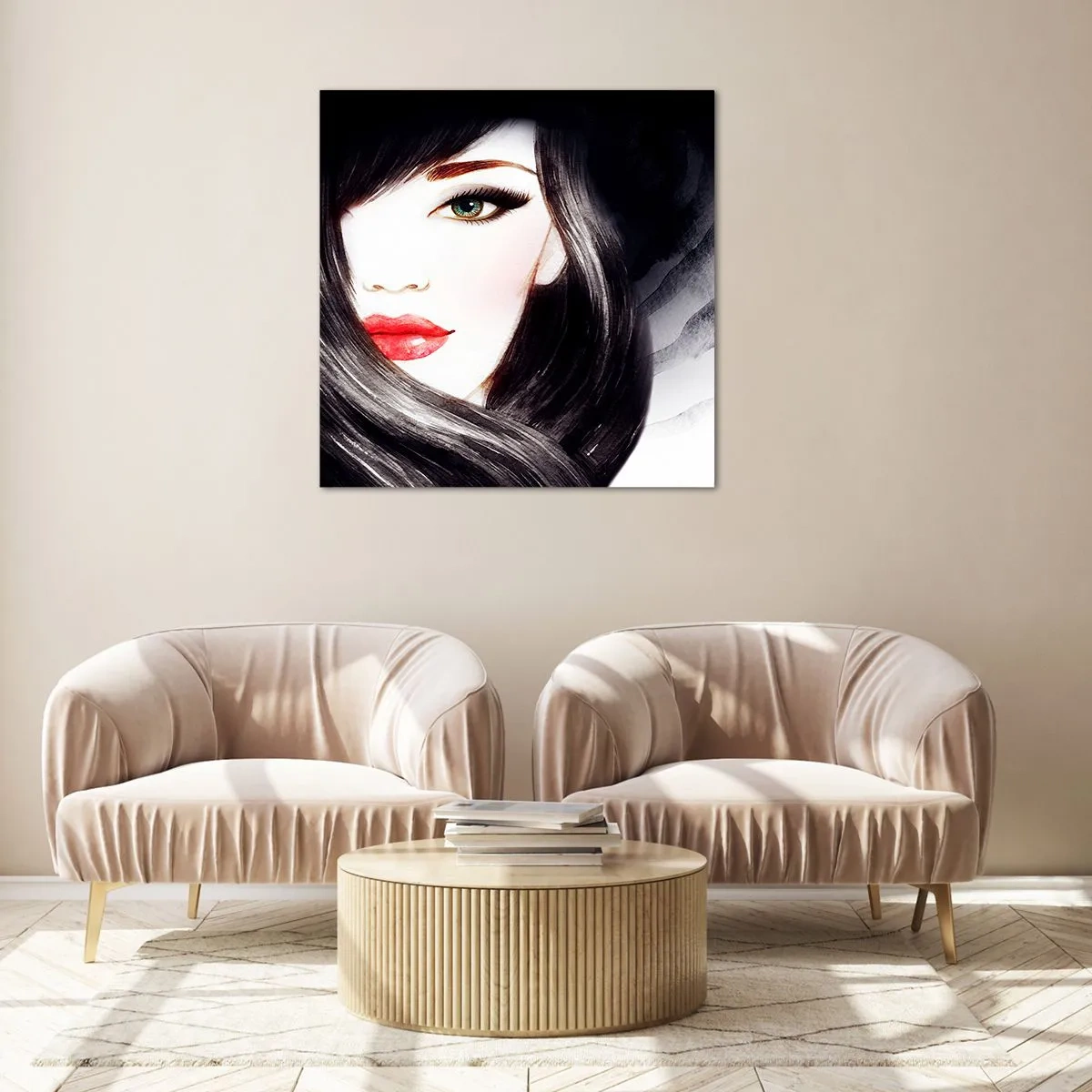 Schilderen op glas - Saffier look - 70x70 cm