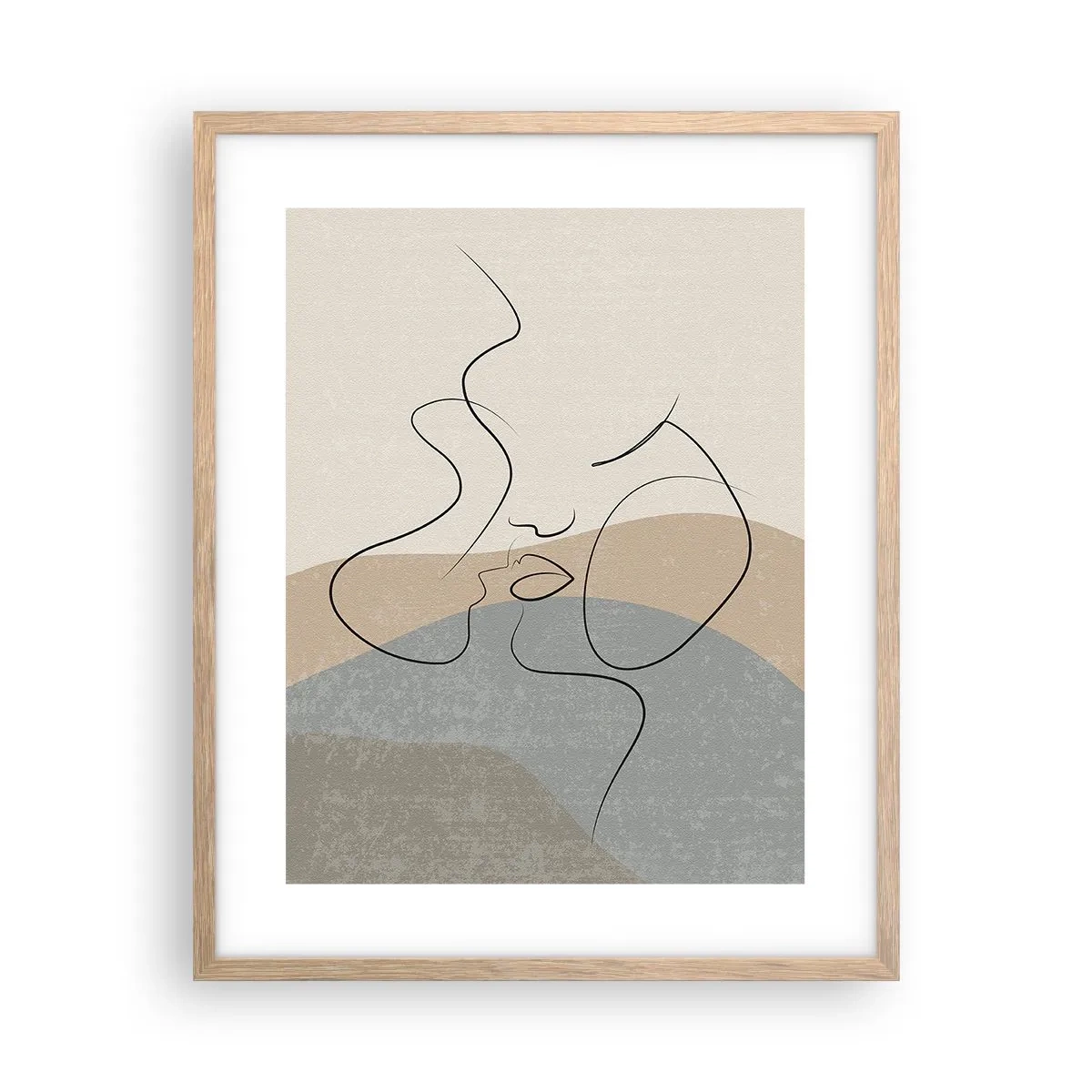Een poster in een licht eiken lijst - Als een penseelstreek - 40x50 cm