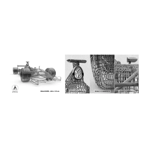 Fotobehang Monster Premium Sand - Perfect ontwerp - het idee van momentum - 3D, Race auto, Grafisch - 100x30 cm