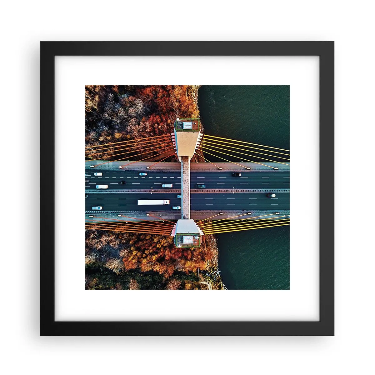 Poster in een zwarte lijst - BEYOND the waters, beyond the forest - 30x30 cm