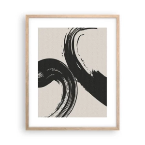 Een poster in een licht eiken lijst - Vegend en cirkevormig - 40x50 cm