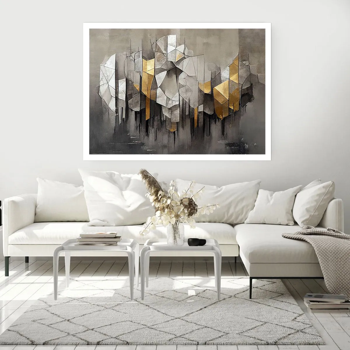 Poster - Compositie van ijs en licht - 91x61 cm