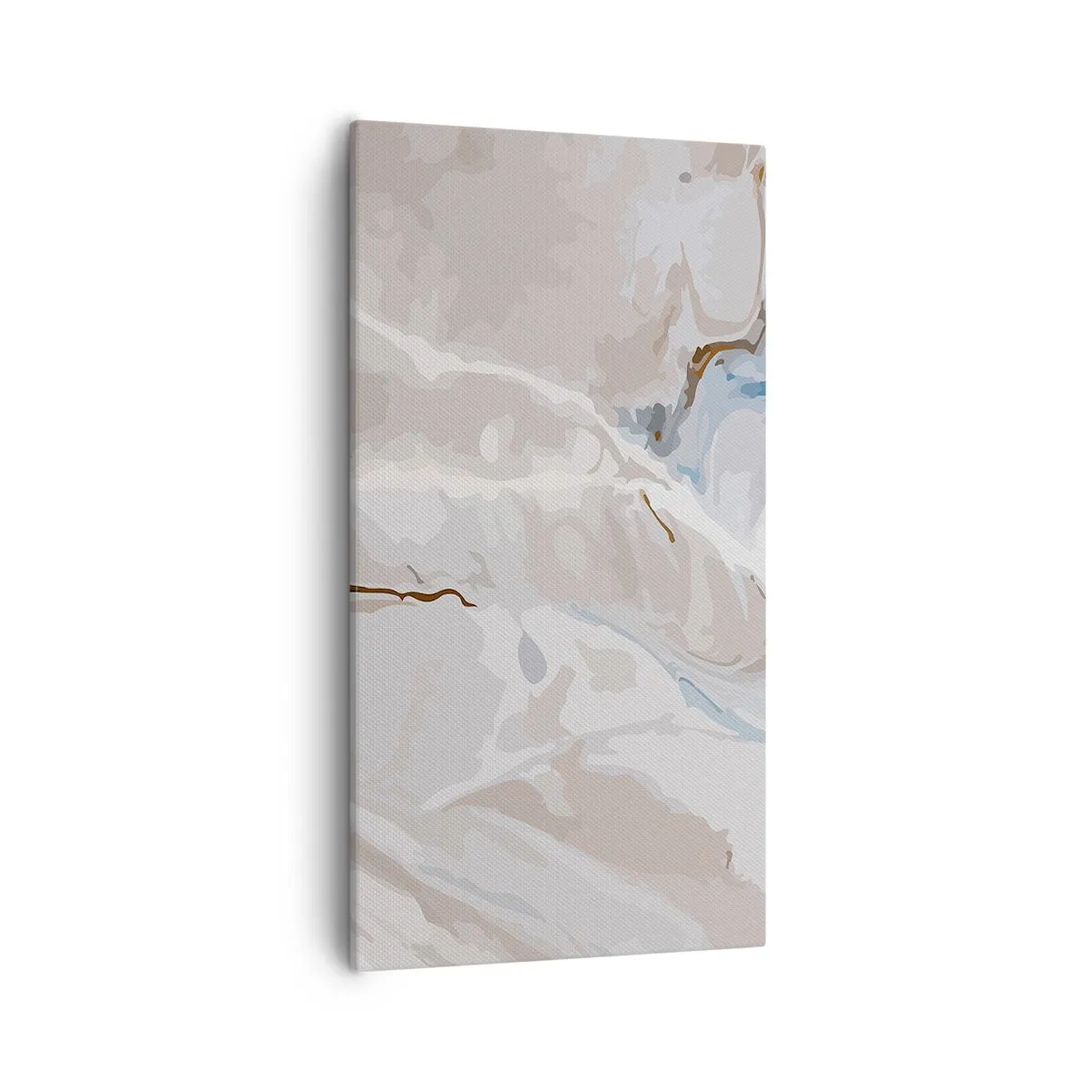 Schilderen op canvas - Blauw kronkelt onder het wit - 55x100 cm