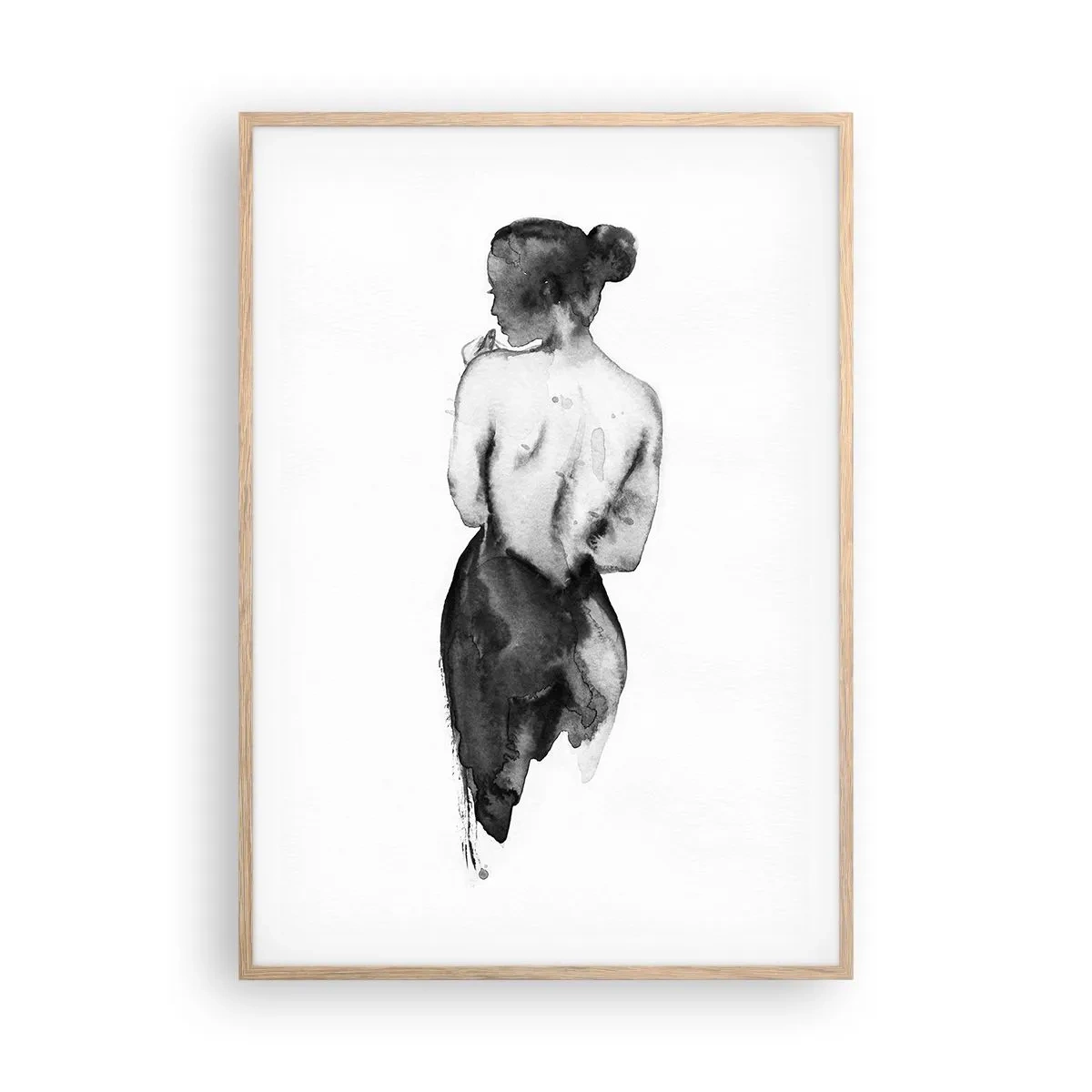 Een poster in een licht eiken lijst - Bij haar verdwijnt de wereld - 70x100 cm