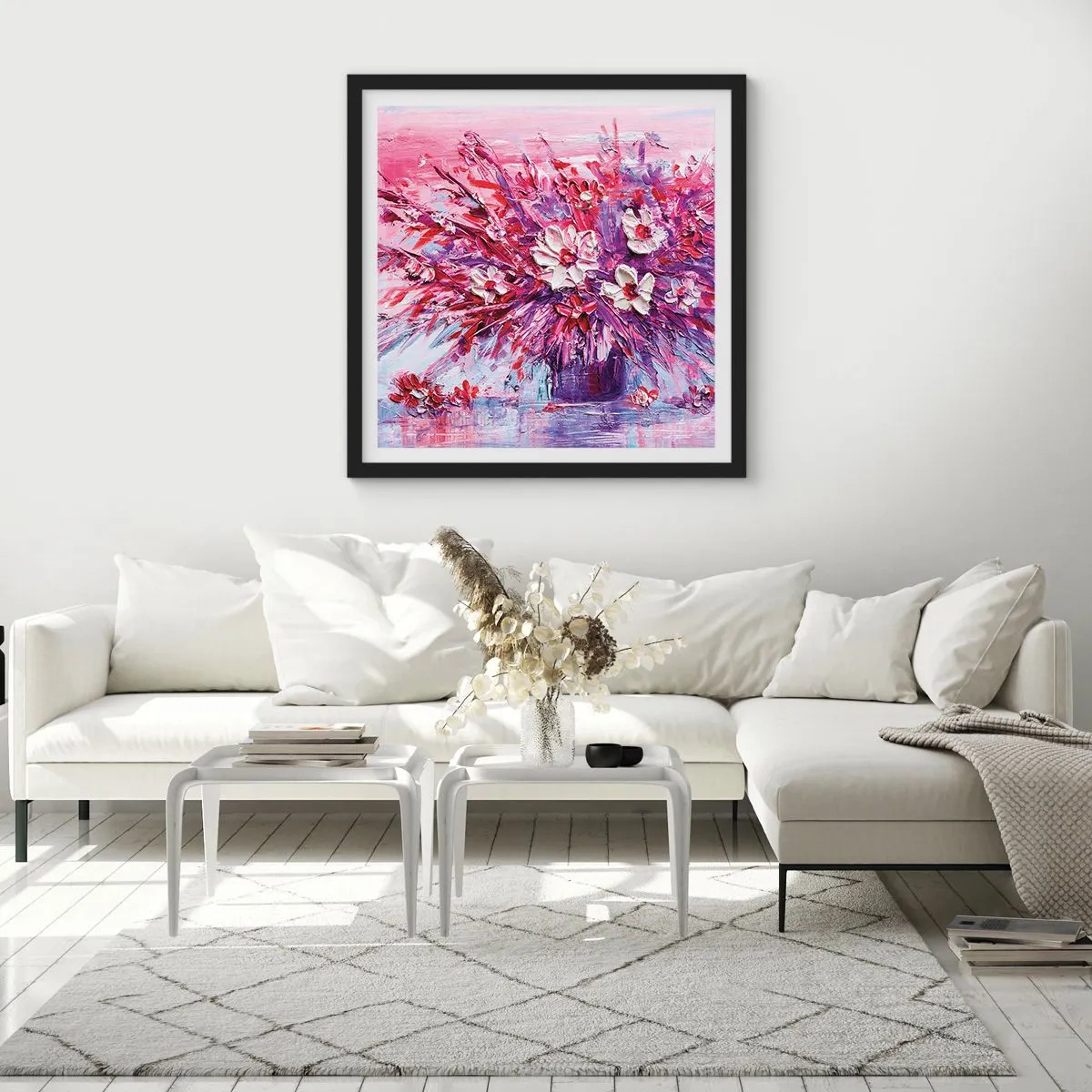 Poster in een zwarte lijst - Onschuld en passie - 60x60 cm