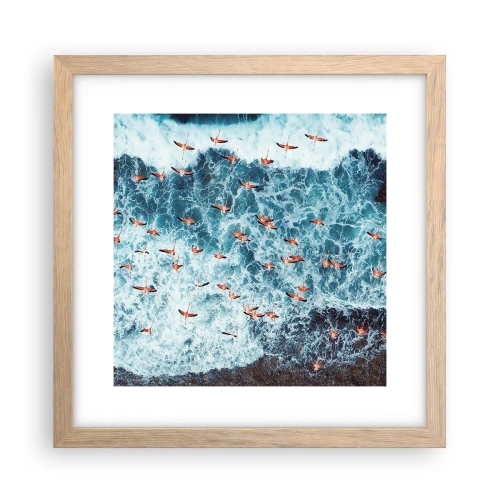 Een poster in een licht eiken lijst - De kustparade - 30x30 cm