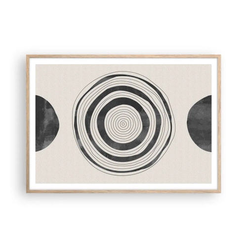 Een poster in een licht eiken lijst - Wat belangrijk is, is wat er tussenin zit - 100x70 cm