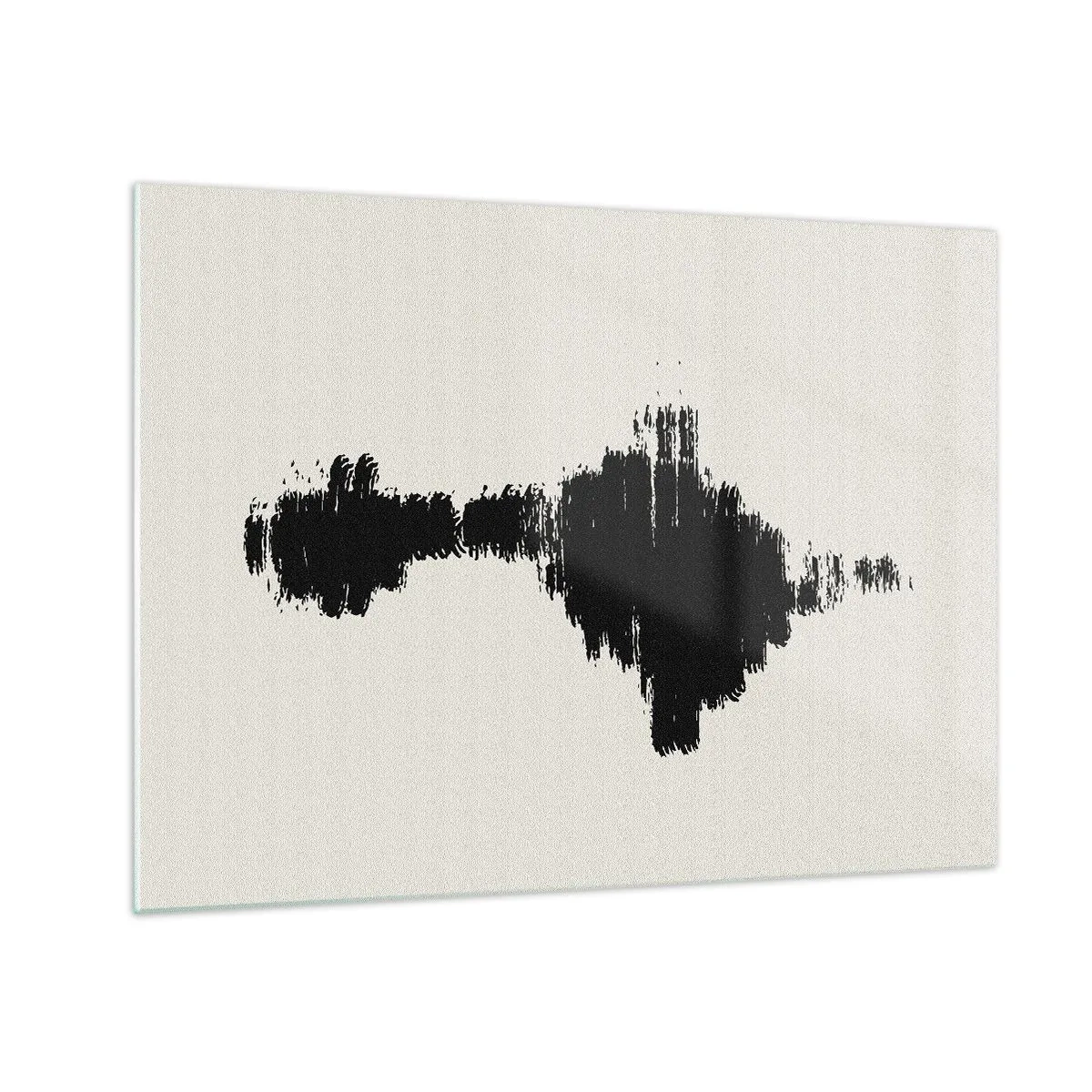 Schilderen op glas - Een minimalistisch patroon van zwarte strepen op een lichte achtergrond - 70x50cm - Trillingen van verbeelding - Moderne wanddecoratie voor woonkamer en slaapkamer ARTTOR