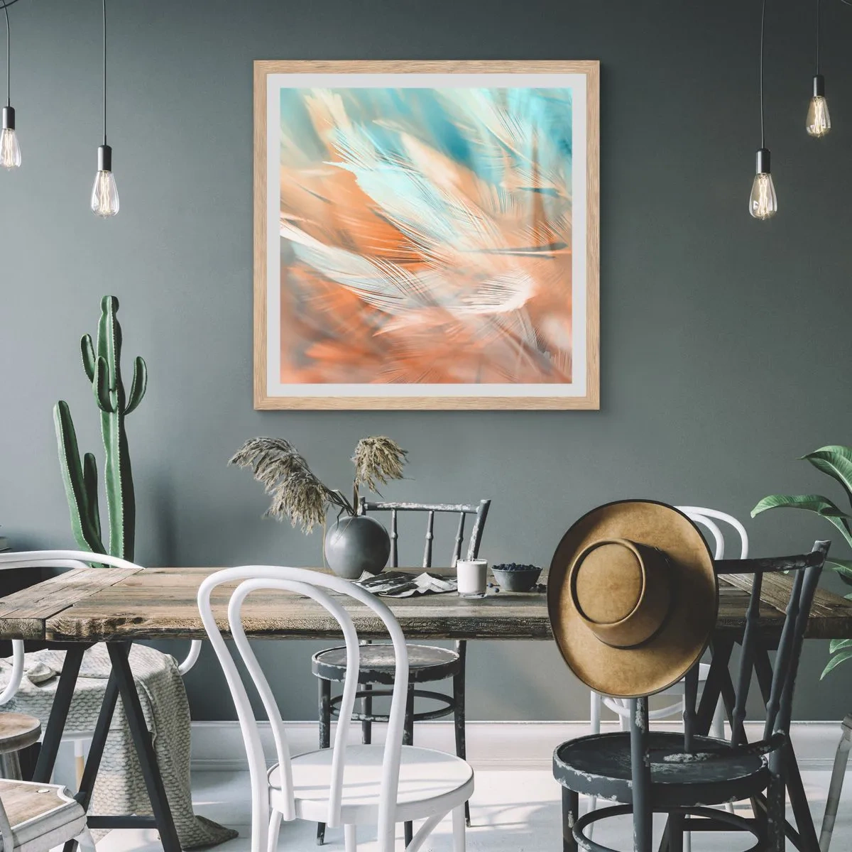 Een poster in een licht eiken lijst - In het land van zachtheid - 50x50 cm