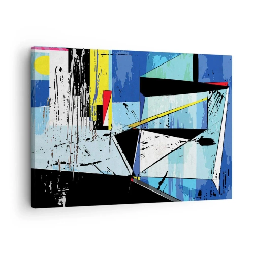 Schilderen op canvas - Abstracte geometrische compositie in levendige kleuren - 70x50cm - Bekijk de wereld vanuit een bepaalde hoek... - Moderne wanddecoratie voor woonkamer en slaapkamer ARTTOR
