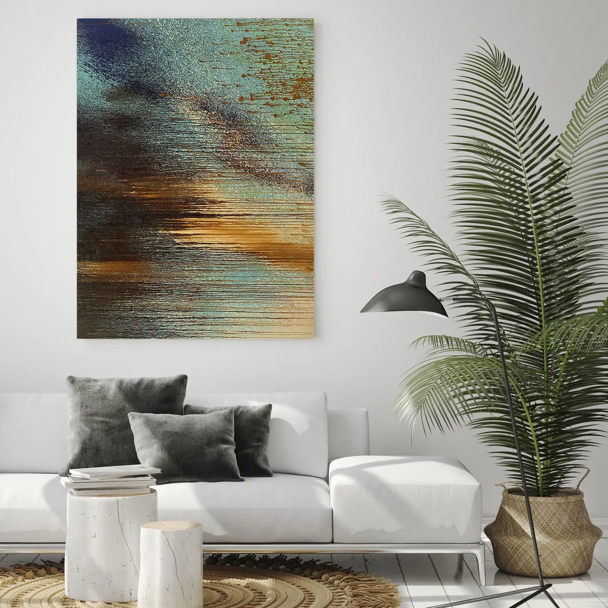 Schilderen op glas - Een niet toevallig kleurrijke compositie - 50x70 cm