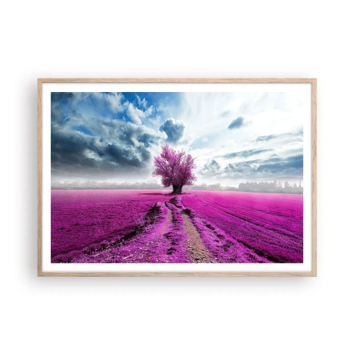 Een poster in een licht eiken lijst - Heide - heilige plek - 100x70 cm