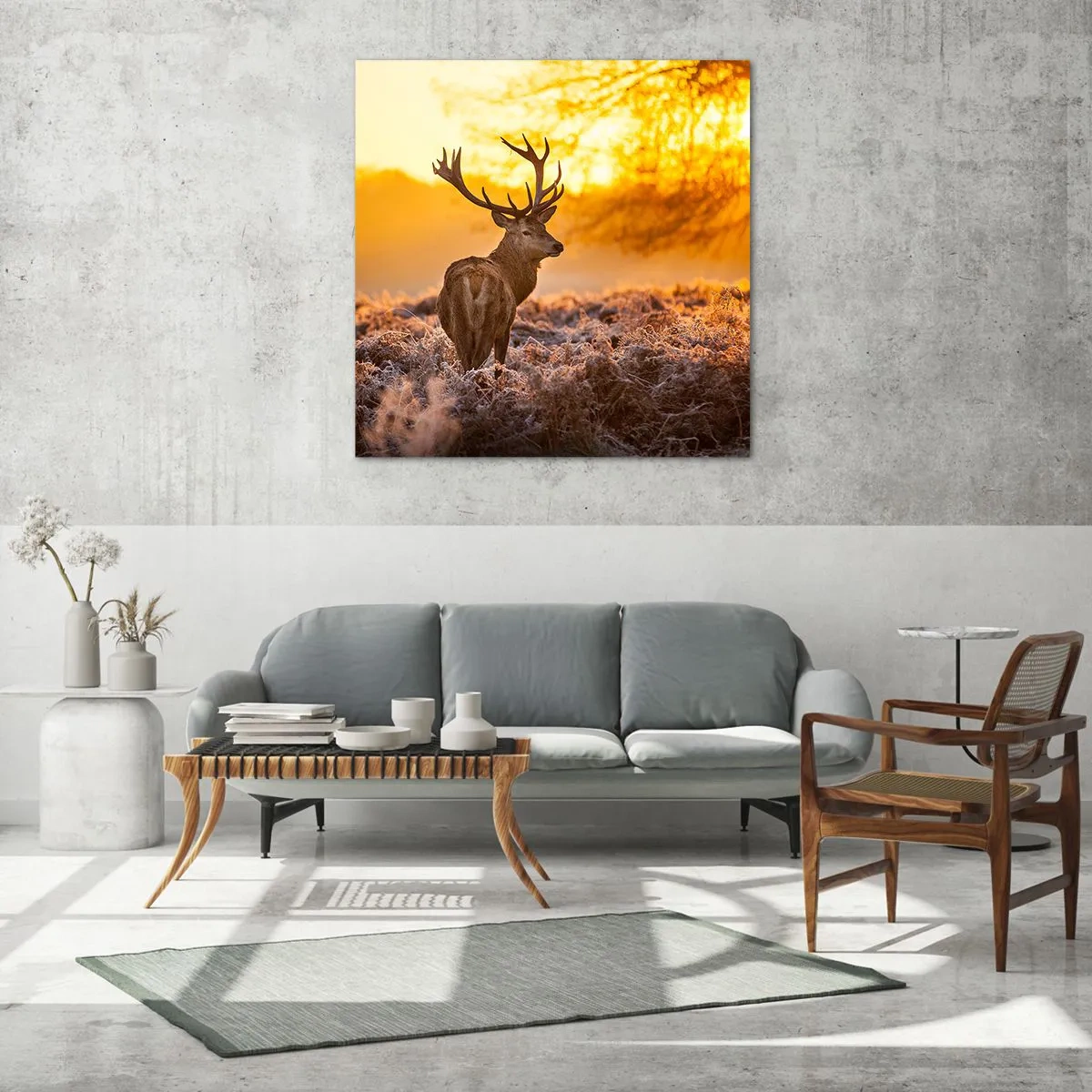 Schilderen op glas - Koning van het herfstbos - 60x60 cm