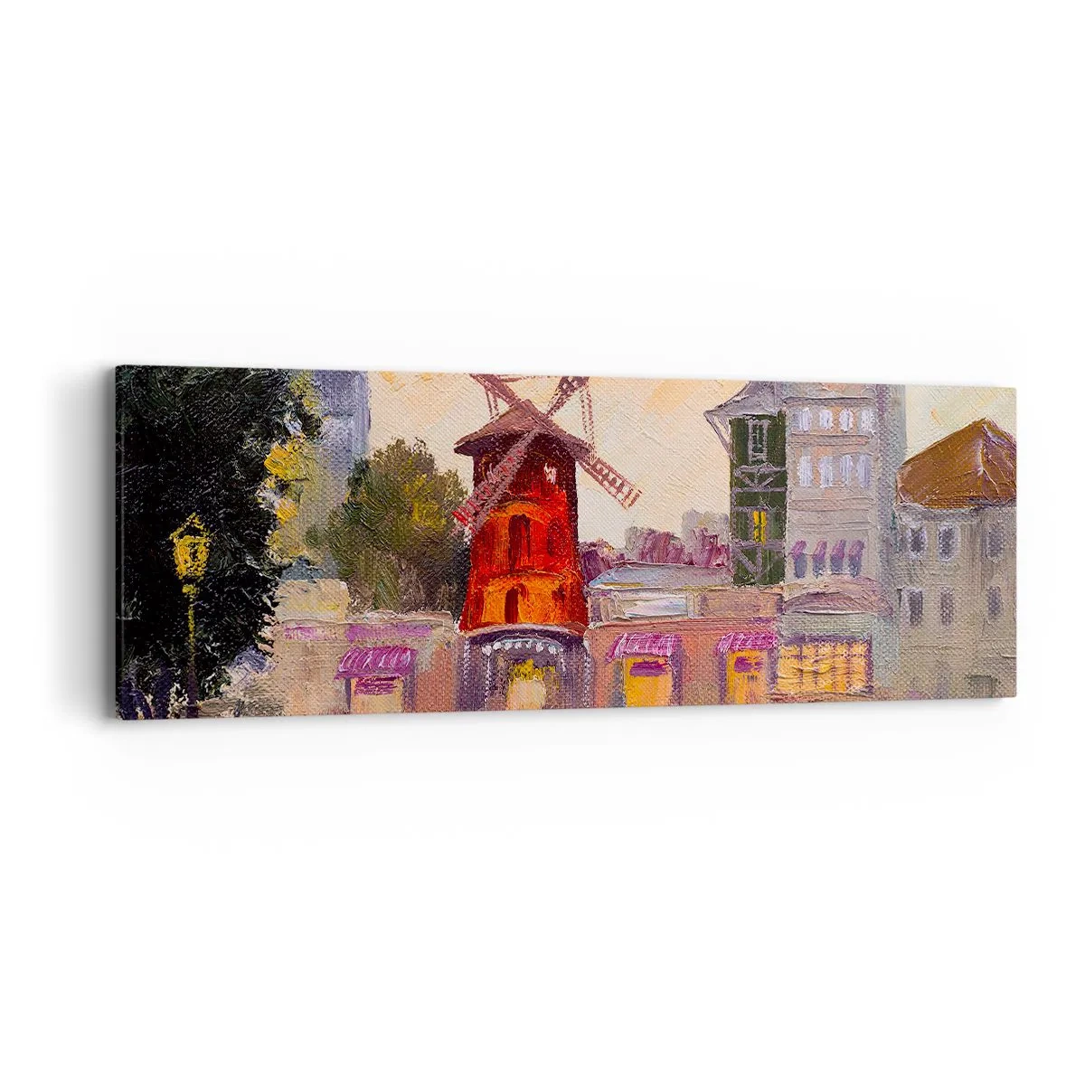 Schilderen op canvas - Parijse iconen – Moulin Rouge - 90x30 cm