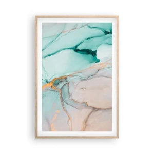 Een poster in een licht eiken lijst - Een dans van vormen en kleuren - 61x91 cm