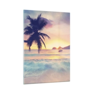 Schilderen op glas - Een avond aan de baai - 50x70 cm