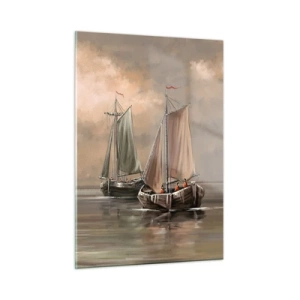 Schilderen op glas - De terugkeer van zeelieden - 50x70 cm