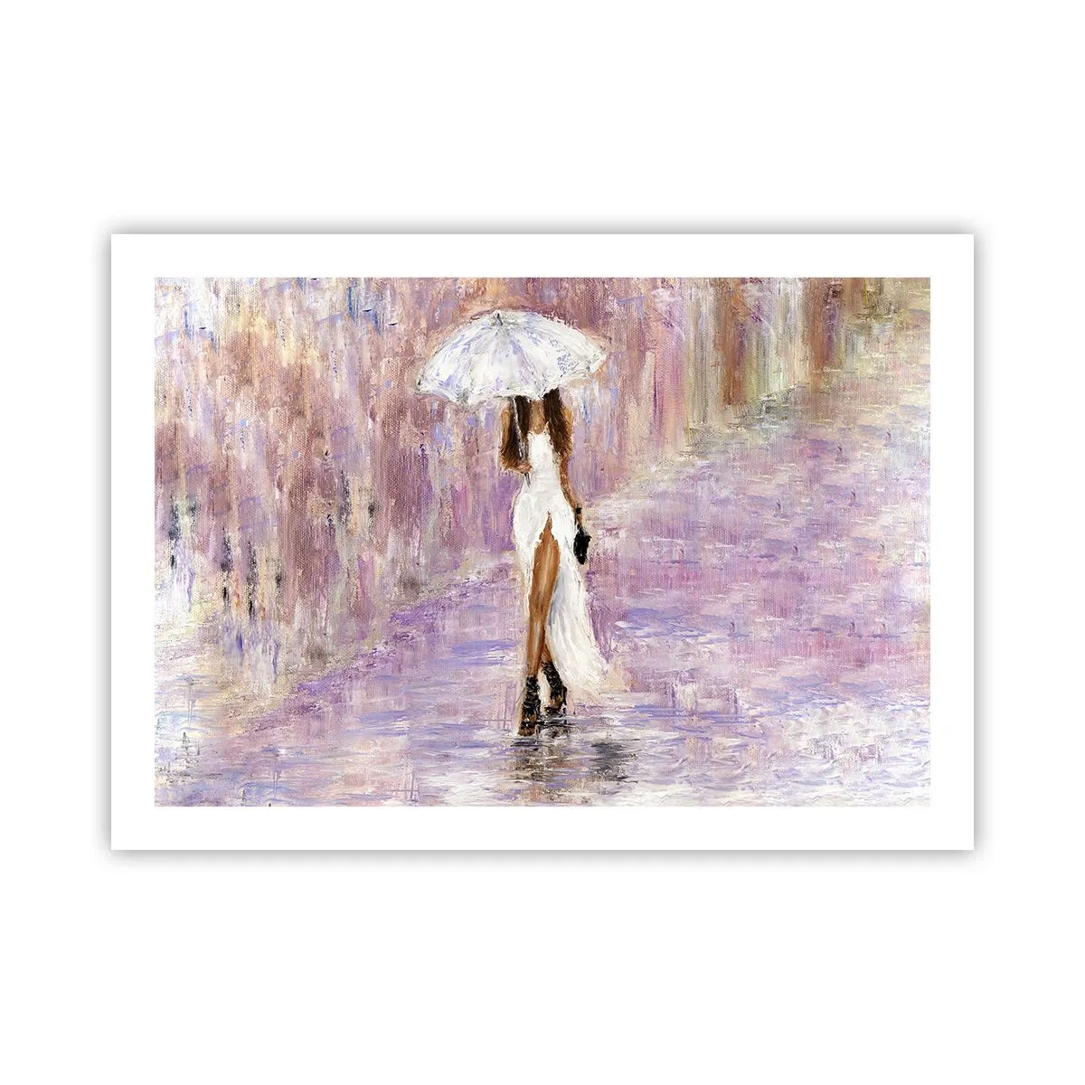 Poster - In de lila regen - 70x50 cm