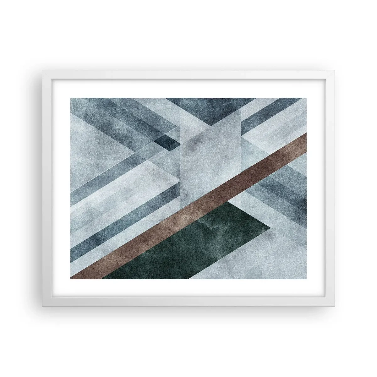 Poster in een witte lijst - Verfijnde elegantie van geometrie - 50x40 cm