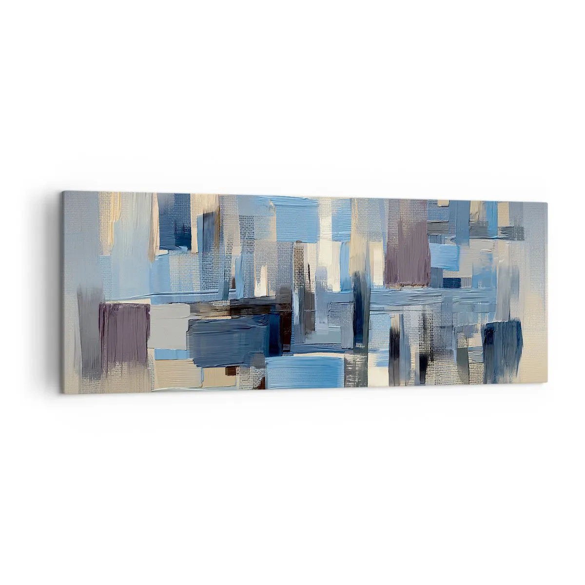 Schilderen op canvas - Blauwe constructie - 140x50 cm